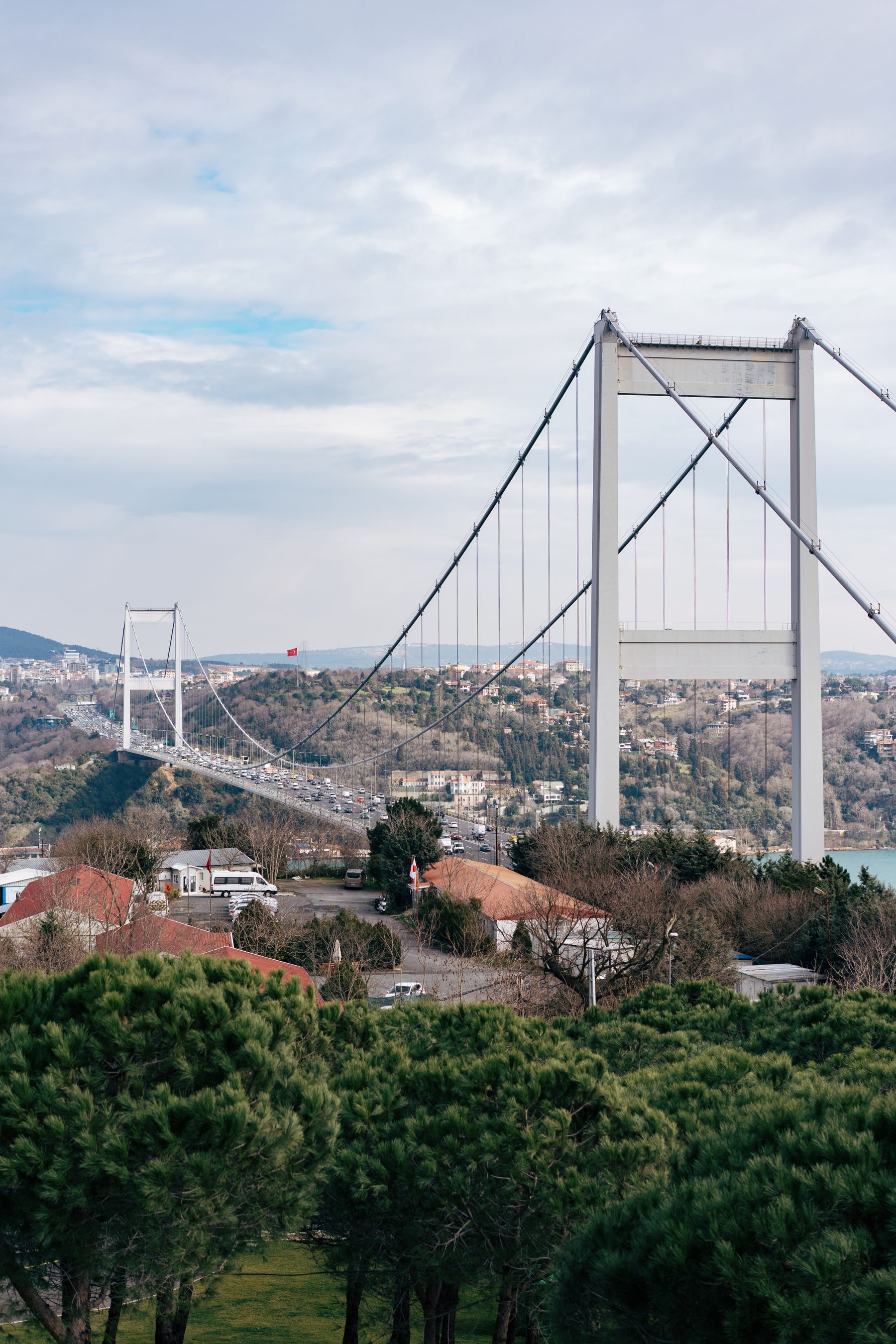 The Bosphorus Bridge connecting the two sides of Istanbul